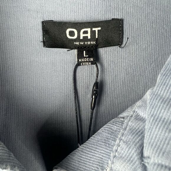 NWT Oat New York Corduroy Shacket Button Down In Blue Size Large - Picture 5 of 8